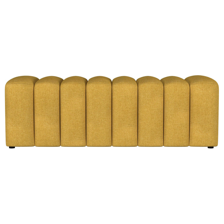 Coaster Furniture 910292 Summer Fabric Upholstered Tufted Accent Bench Mustard Yellow