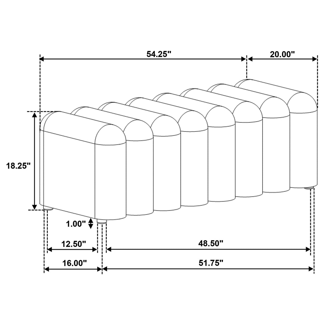 Coaster Furniture 910292 Summer Fabric Upholstered Tufted Accent Bench Mustard Yellow