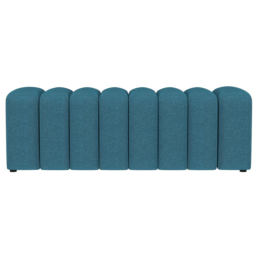 Coaster Furniture 910293 Summer Fabric Upholstered Tufted Accent Bench Peacock Blue