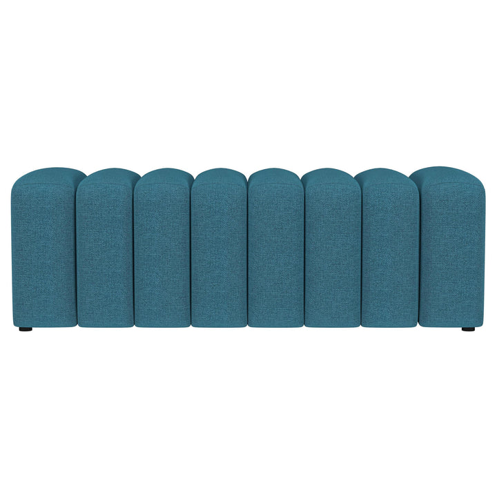 Coaster Furniture 910293 Summer Fabric Upholstered Tufted Accent Bench Peacock Blue