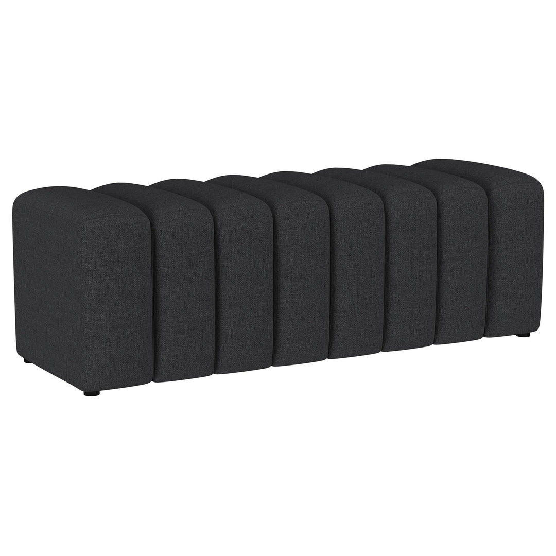 Coaster Furniture 910294 Summer Fabric Upholstered Tufted Accent Bench Charcoal