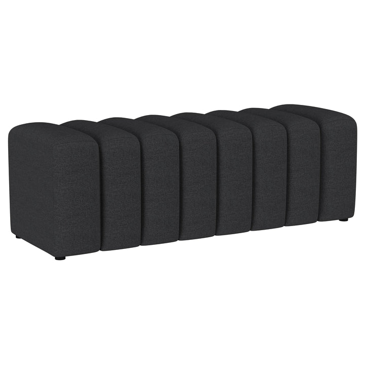 Coaster Furniture 910294 Summer Fabric Upholstered Tufted Accent Bench Charcoal