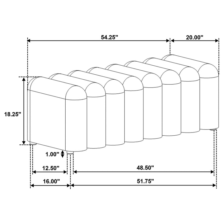 Coaster Furniture 910294 Summer Fabric Upholstered Tufted Accent Bench Charcoal
