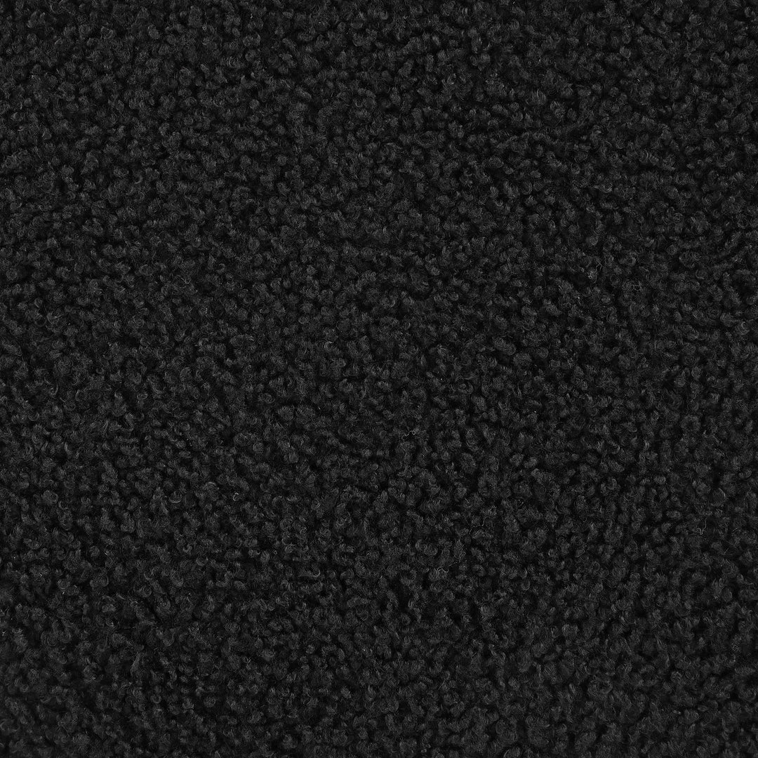 Coaster Furniture 910301 Zena Faux Sheepskin Upholstered Round Ottoman Black