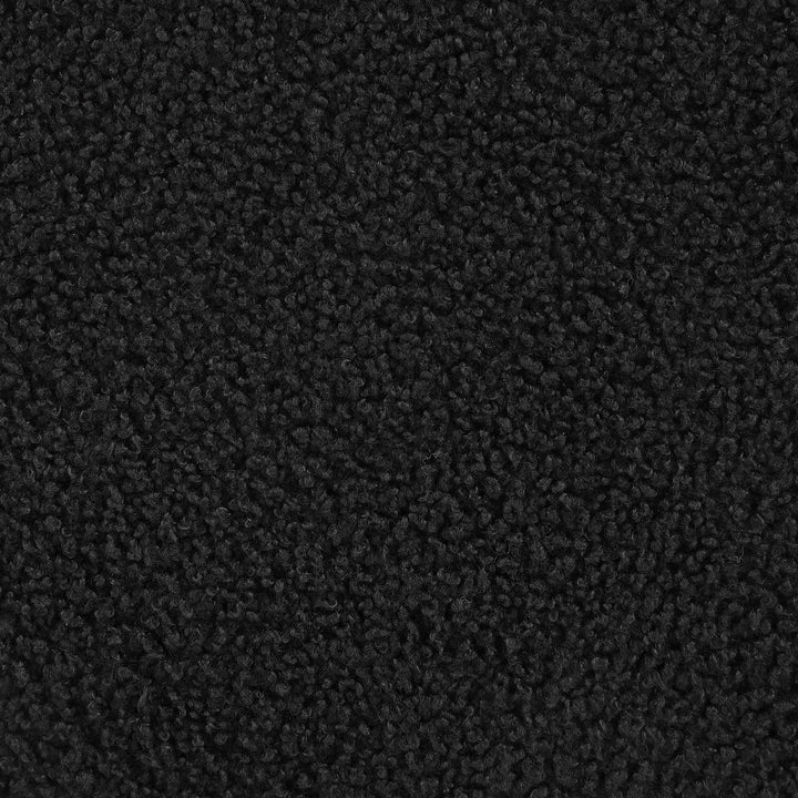 Coaster Furniture 910301 Zena Faux Sheepskin Upholstered Round Ottoman Black