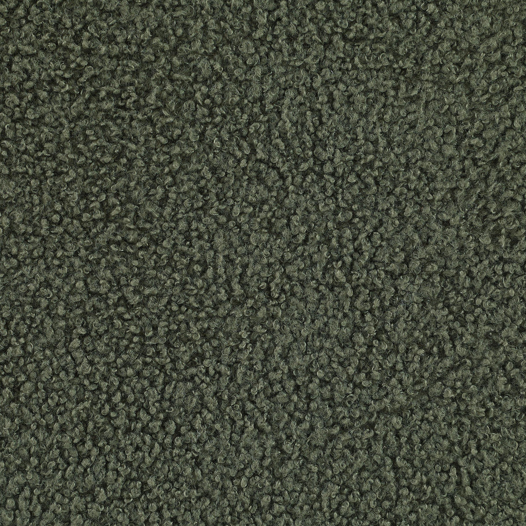 Coaster Furniture 910302 Zena Faux Sheepskin Upholstered Round Ottoman Green