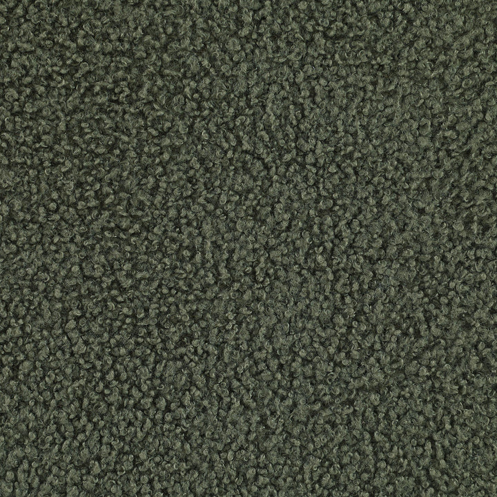 Coaster Furniture 910302 Zena Faux Sheepskin Upholstered Round Ottoman Green