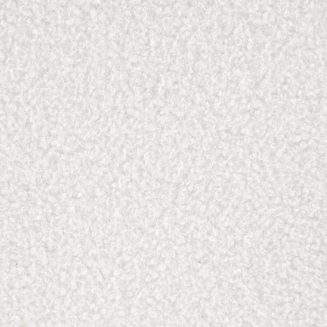 Coaster Furniture 910303 Zena Faux Sheepskin Upholstered Round Ottoman Ivory