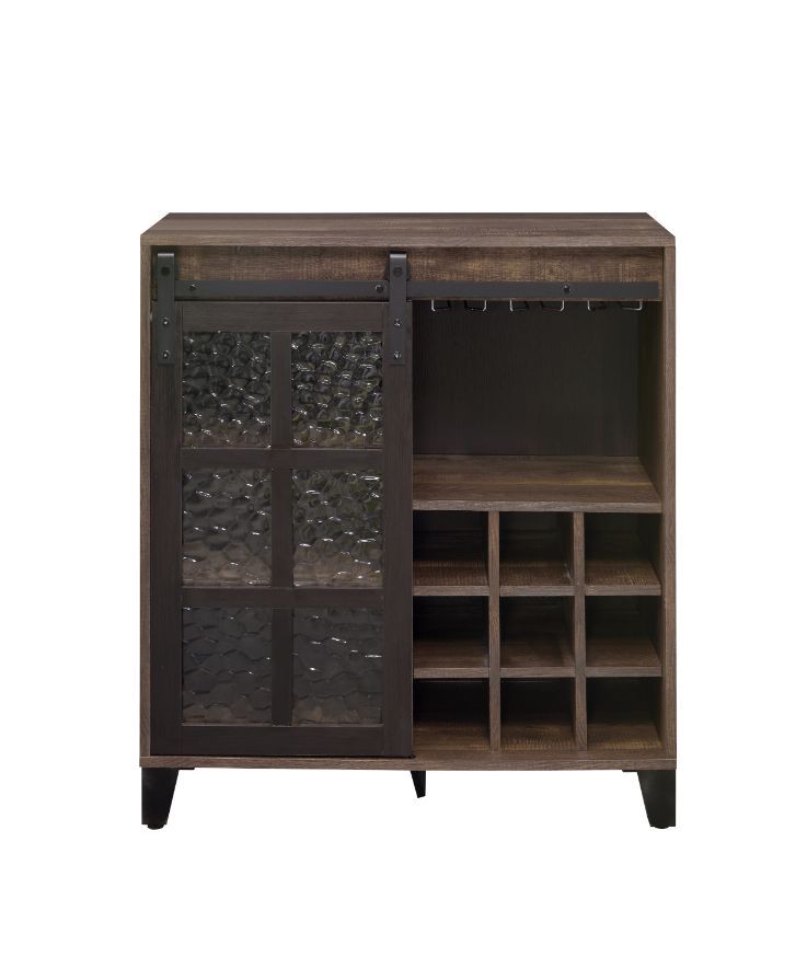 treju-wine-cabinet-obscure-glass-rustic-oak-black