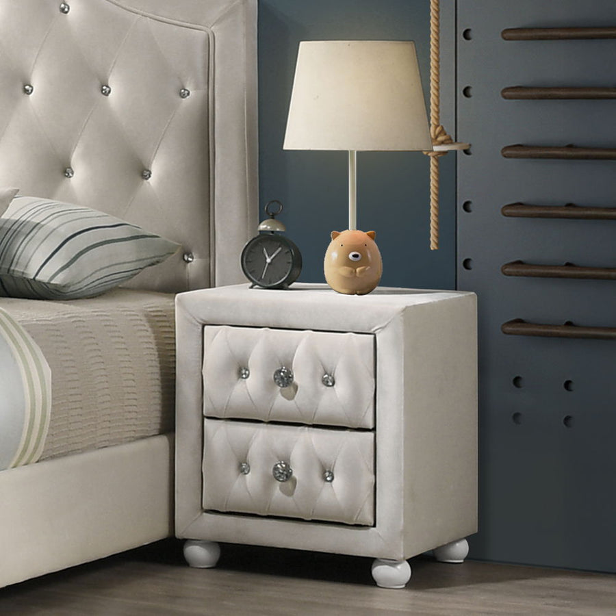 ACME Furniture Reggie Nightstand Beige Fabric