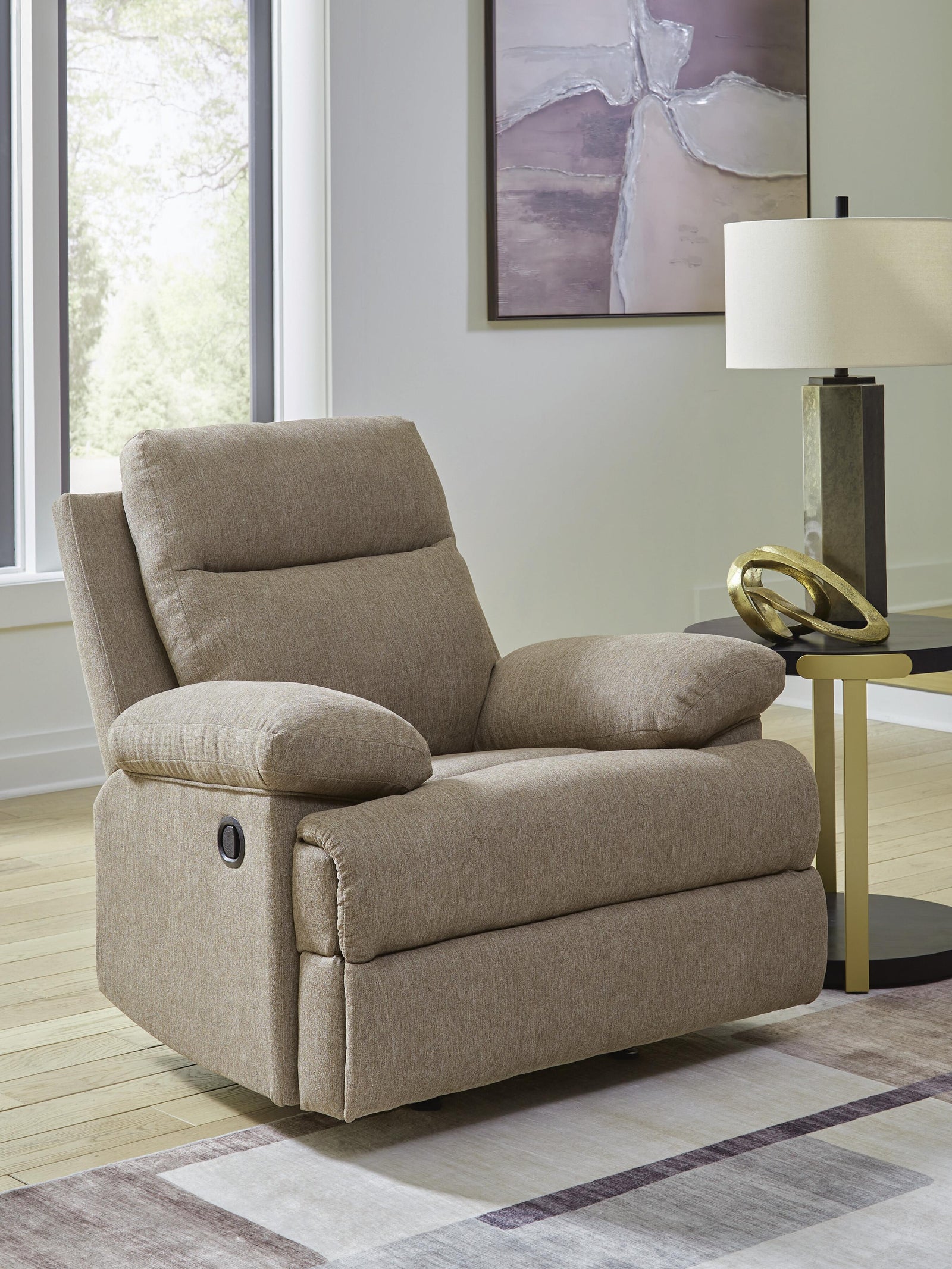 Side-Swipe Recliner - Beige (2)