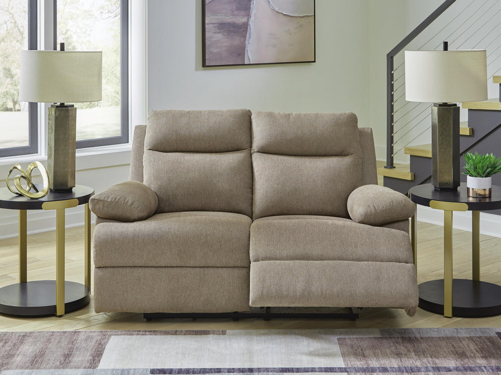 Side-Swipe Reclining Loveseat - Beige (2)