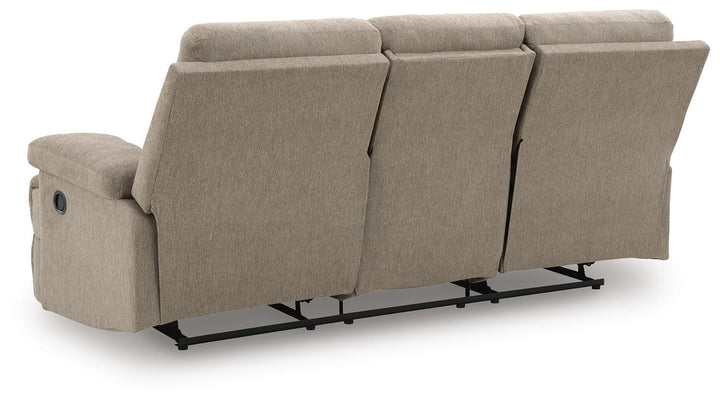 Side-Swipe Reclining Sofa with Drop Down Table - Beige (7)