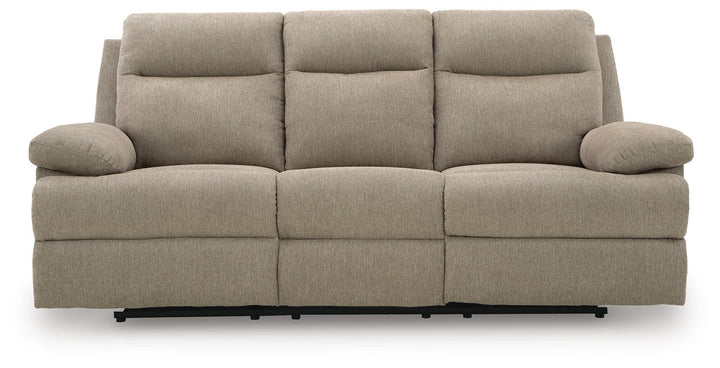 Side-Swipe Reclining Sofa with Drop Down Table - Beige (4)