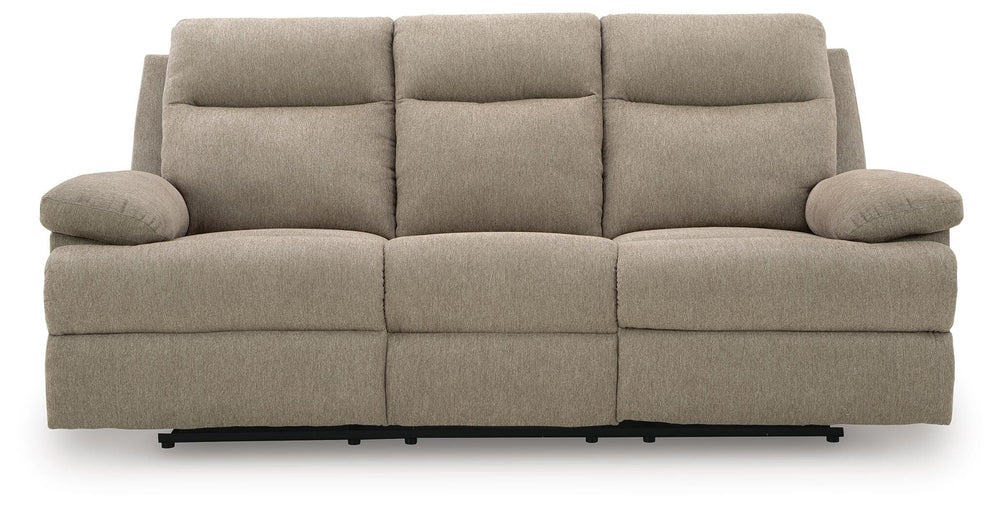 Side-Swipe Reclining Sofa with Drop Down Table - Beige (4)