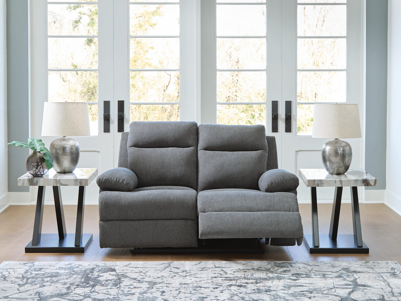 Side-Swipe Reclining Loveseat - Dark Gray (2)