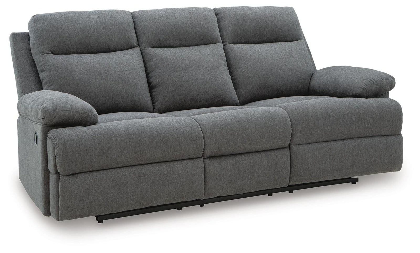 Side-Swipe Reclining Sofa with Drop Down Table - Dark Gray (1)