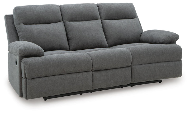 Side-Swipe Reclining Sofa with Drop Down Table - Dark Gray (1)