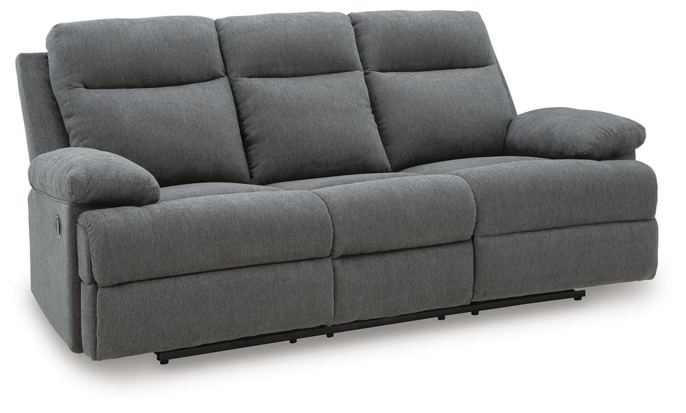 Side-Swipe Reclining Sofa with Drop Down Table - Dark Gray (1)