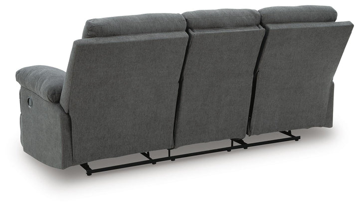 Side-Swipe Reclining Sofa with Drop Down Table - Dark Gray (6)