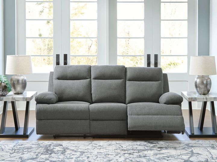Side-Swipe Reclining Sofa with Drop Down Table - Dark Gray (2)