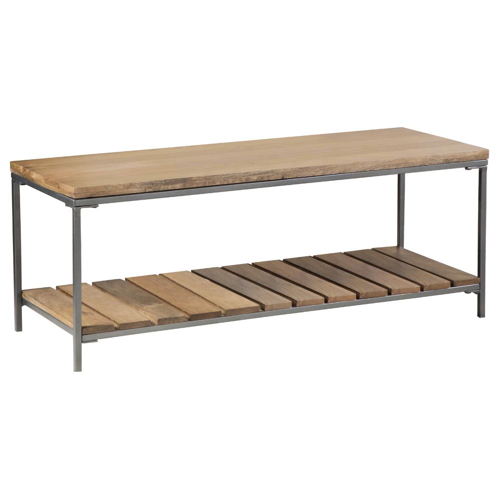 Coaster Furniture 914127 Gerbera Wood Accent Bench with Shelf Natural and Gunmetal
