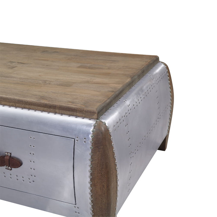 Brancaster - Coffee Table - Antique Oak & Aluminum