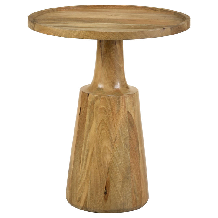 Coaster Furniture 915105 Ixia Round Solid Mango Wood Accent Side Table Natural