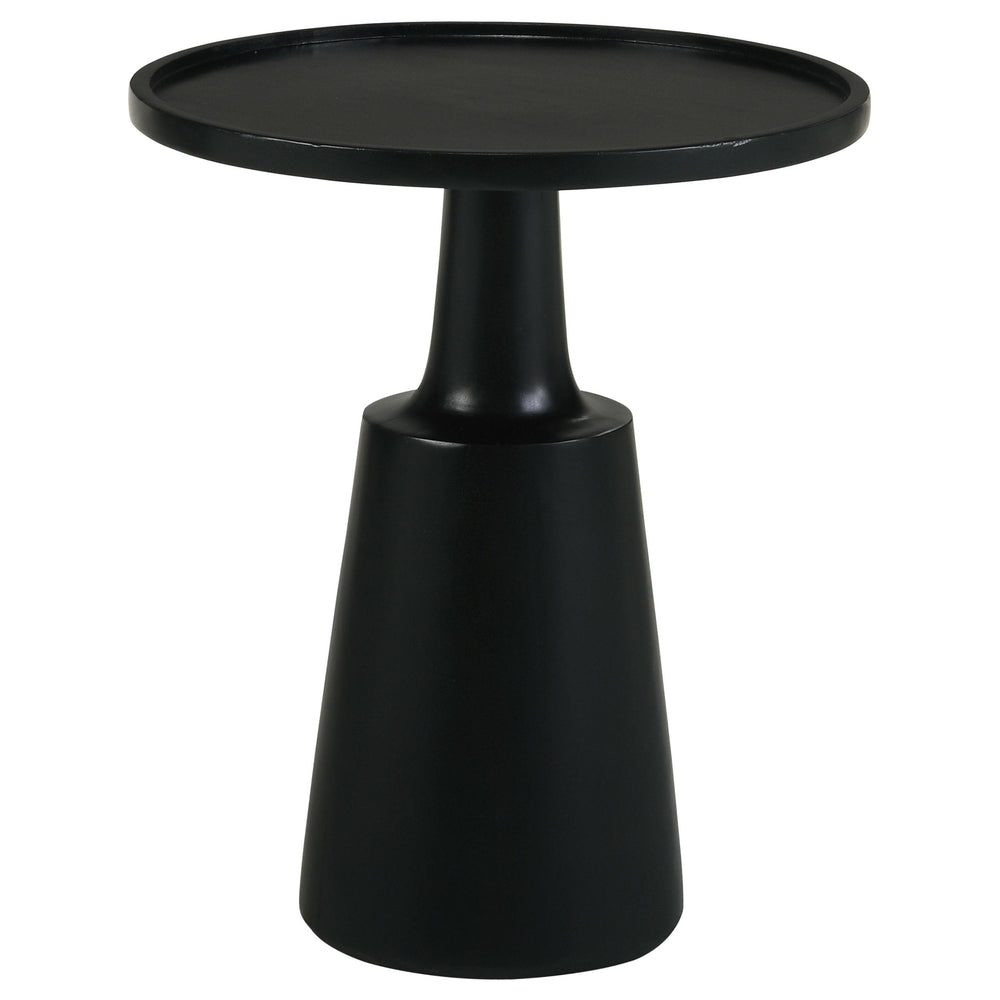 Coaster Furniture 915109 Ixia Round Solid Mango Wood Accent Side Table Black Stain