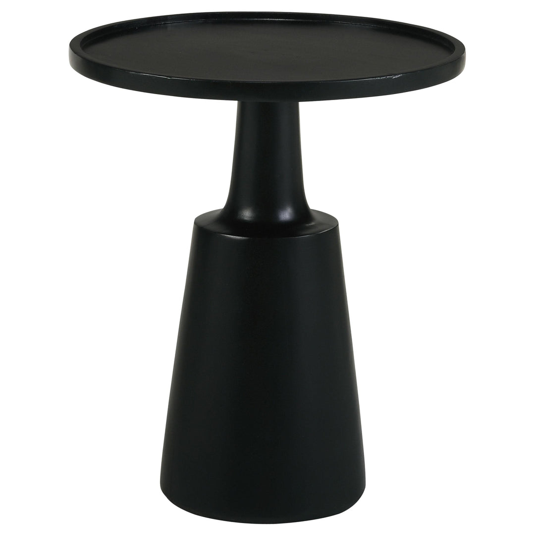 Coaster Furniture 915109 Ixia Round Solid Mango Wood Accent Side Table Black Stain