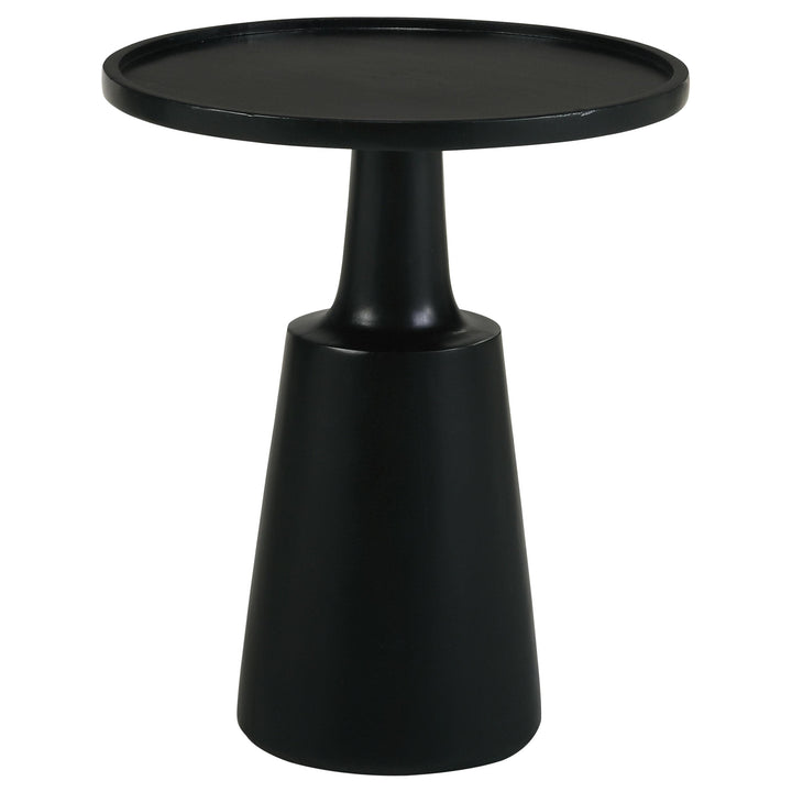 Coaster Furniture 915109 Ixia Round Solid Mango Wood Accent Side Table Black Stain