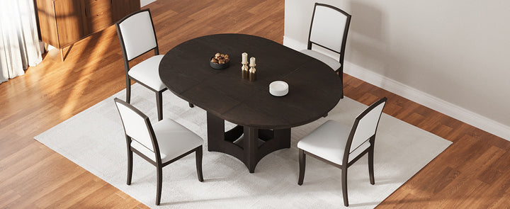 farmhouse-extendable-round-dining-table-set-for-5-with-upholstered-chairs-and-16inch-removable-leaf-espresso-beige