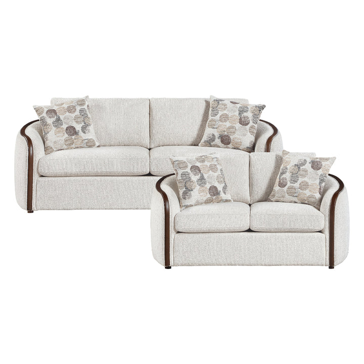 Loom Mid-Century Modern Chenille Sofa, Loveseat and Swivel Chair