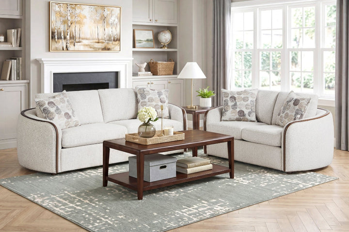 Loom Mid-Century Modern Chenille Sofa, Loveseat and Swivel Chair