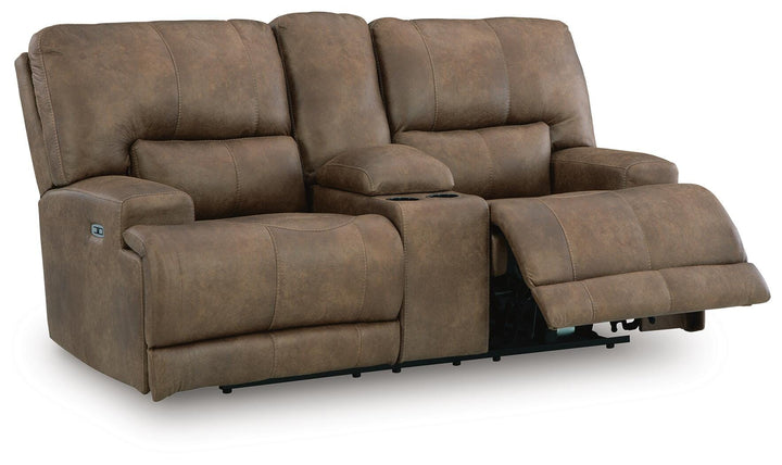 Beckley Place Power Reclining Loveseat with Console - Dark Brown (3)