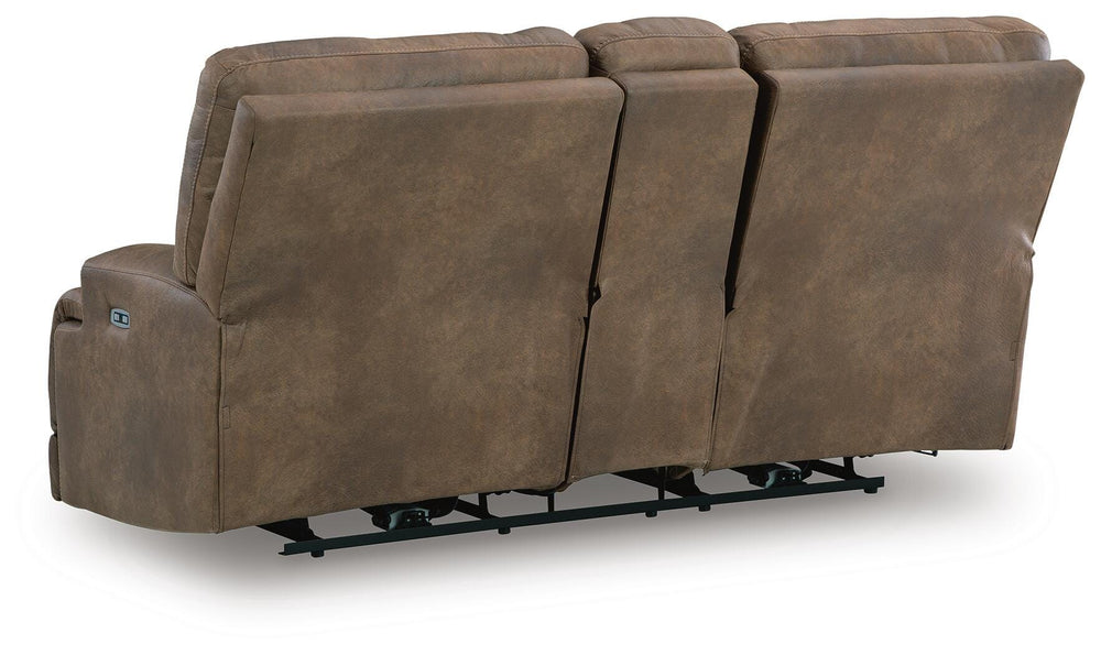 Beckley Place Power Reclining Loveseat with Console - Dark Brown (5)