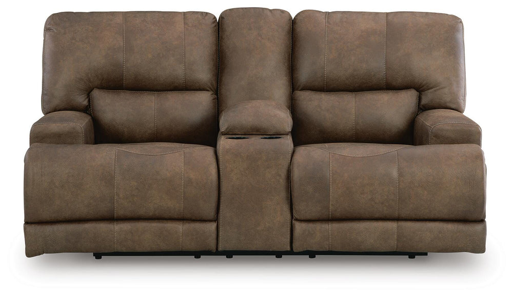 Beckley Place Power Reclining Loveseat with Console - Dark Brown (4)