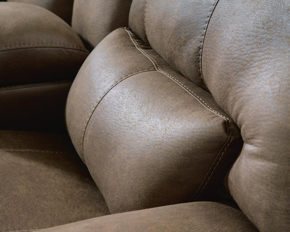 Beckley Place Power Reclining Loveseat with Console - Dark Brown (9)