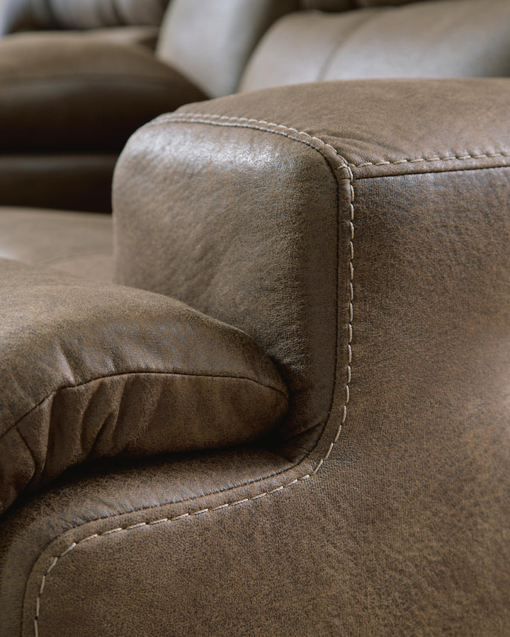 Beckley Place Power Reclining Loveseat with Console - Dark Brown (11)