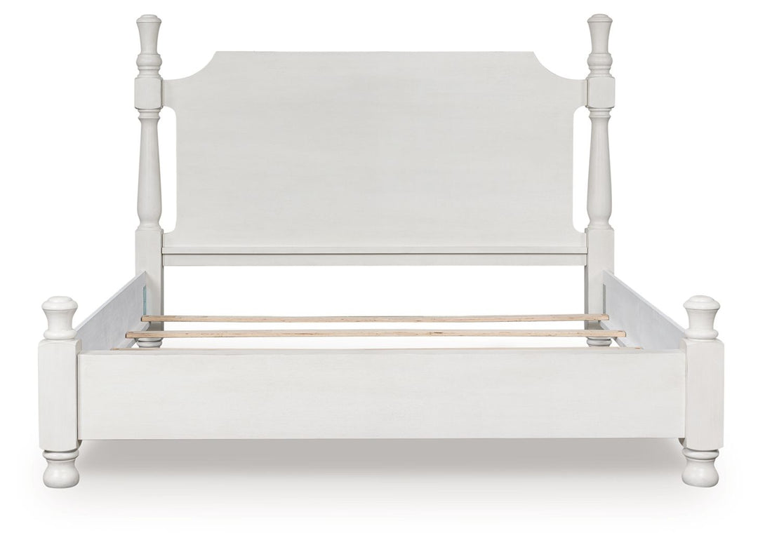 Rowlenstown - King Poster Bed - Antique White by Ashley Furniture product image