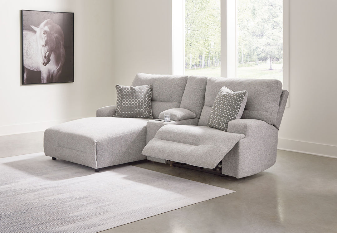 Acklen Place - 3-Piece Power Reclining Sectional Sofa With Laf Chaise - Pewter by Ashley Furniture product image