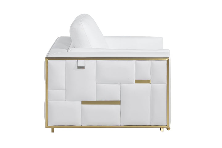 DivanItalia 1130 Chair in Top-Grain Italian Leather - White