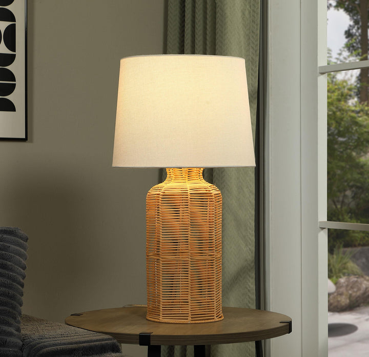 Coaster Furniture 920013 Nairobi Empire Shade Handwoven Rattan Table Lamp Natural