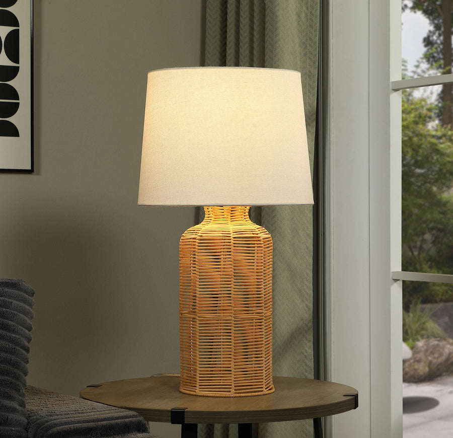 Coaster Furniture 920013 Nairobi Empire Shade Handwoven Rattan Table Lamp Natural