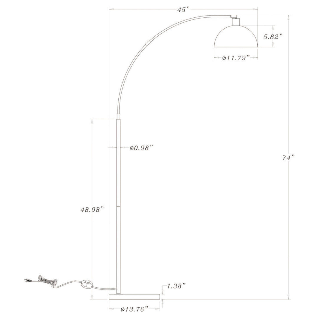 Coaster Furniture 920059 Gloria 74-inch Arched Dome Shade Metal Floor Lamp Black