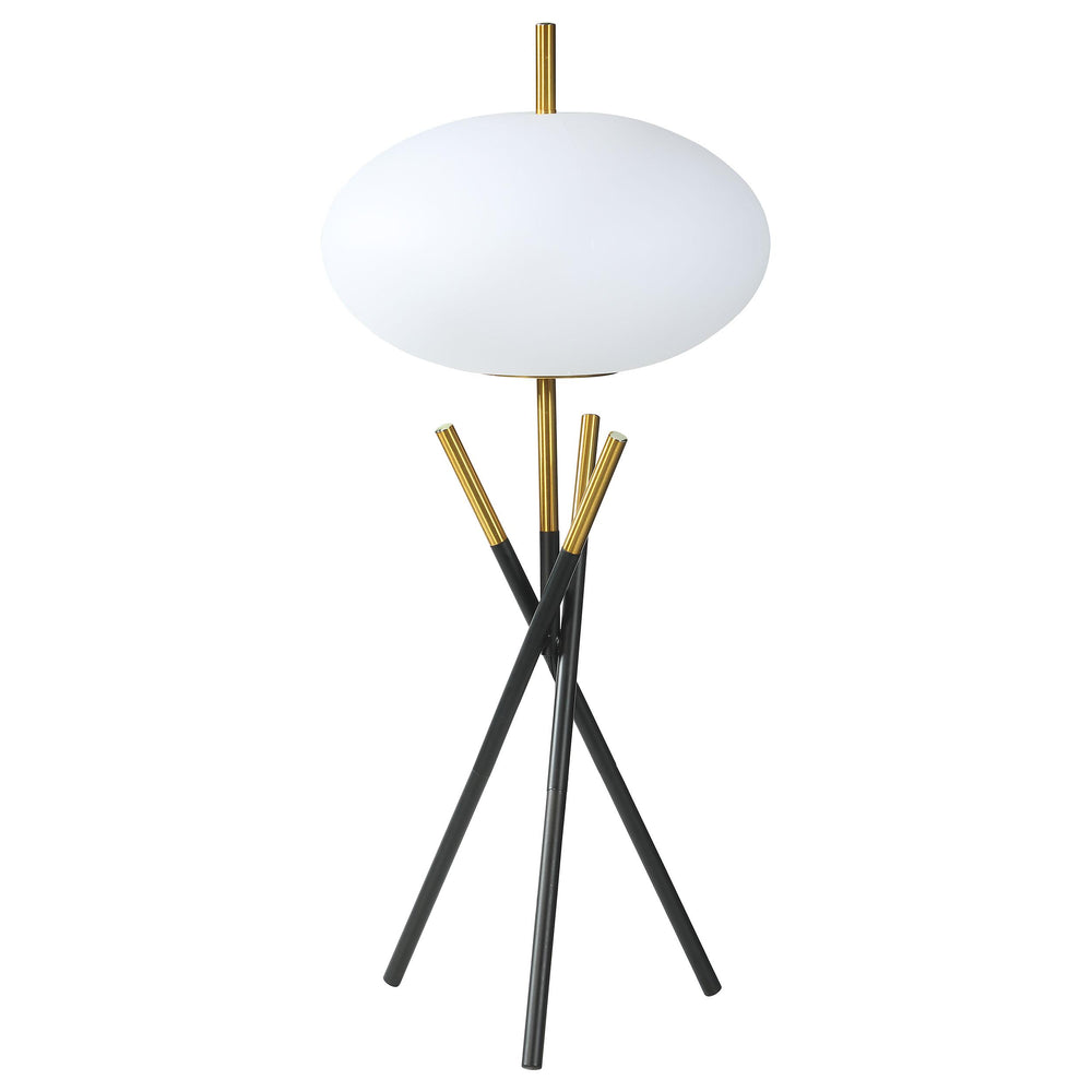 Coaster Furniture 920090 Layton White Orb Shade Tripod Table Lamp Black