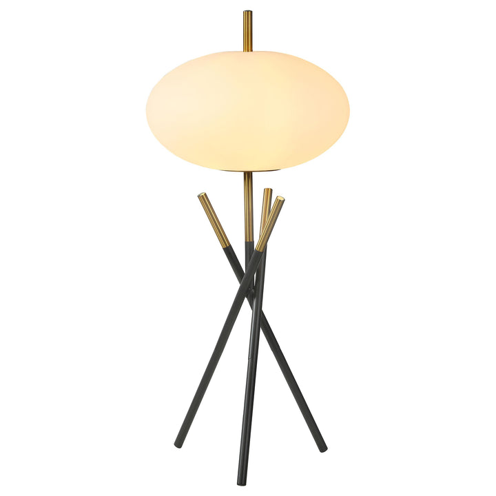 Coaster Furniture 920090 Layton White Orb Shade Tripod Table Lamp Black