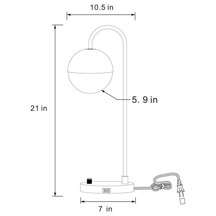 Coaster Furniture 920216 Merrick 21-inch Spherical Arched Bedside Table Lamp Gold