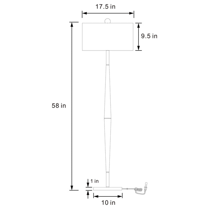 Coaster Furniture 920239 Flanary 58-inch Drum Shade Tapered Lamp Natural