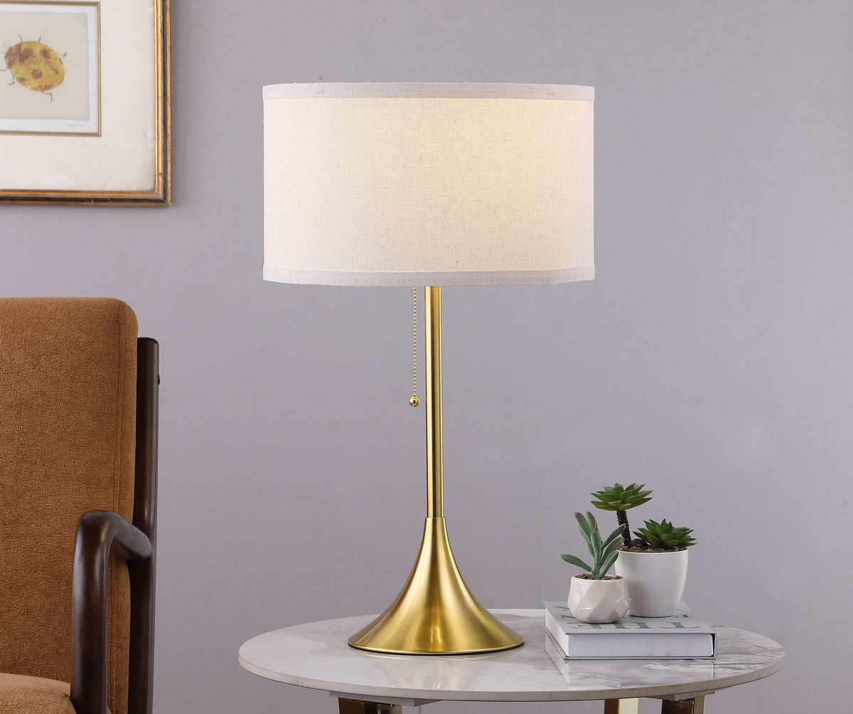 Elmira - Drum Shade Metal Table Lamp - Gold